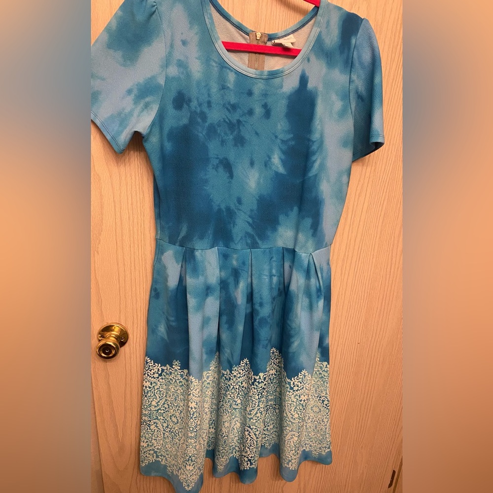 Lularoe Multicolor LulaRoe Casual Dress Size XL Blue Tye Dye